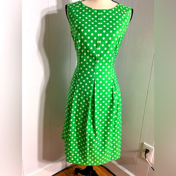 Dress Barn Dresses & Skirts - Beautiful Green and White Polka Dot Summer Dress